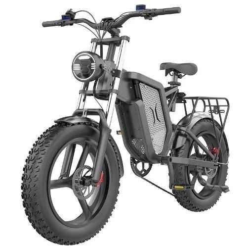 2000W electric bike with 20x4.0 wide fat tires and black frame.