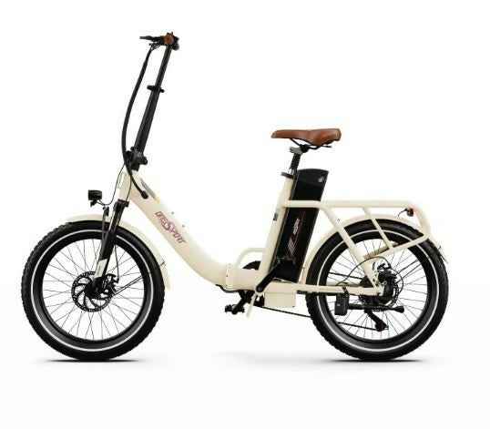 250W foldable electric bike in its compact folded state.