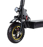 Side profile of 1000W foldable electric scooter showing wide deck and robust suspension.